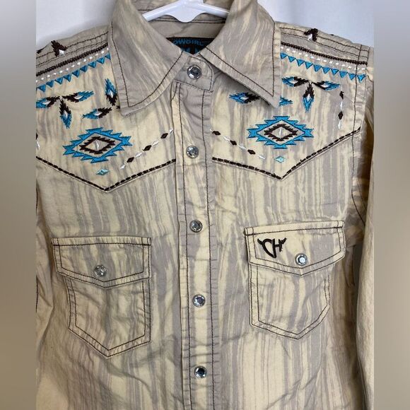 Cowgirl Hardware Shirt Small Turquoise Blue Pearl Snap Western Rodeo Embroidered - Picture 3 of 10